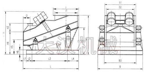 ZSG矿筛外形图 ZSG矿筛外形图