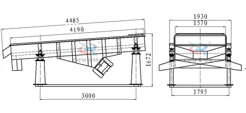 1540两层直线振动筛结构图